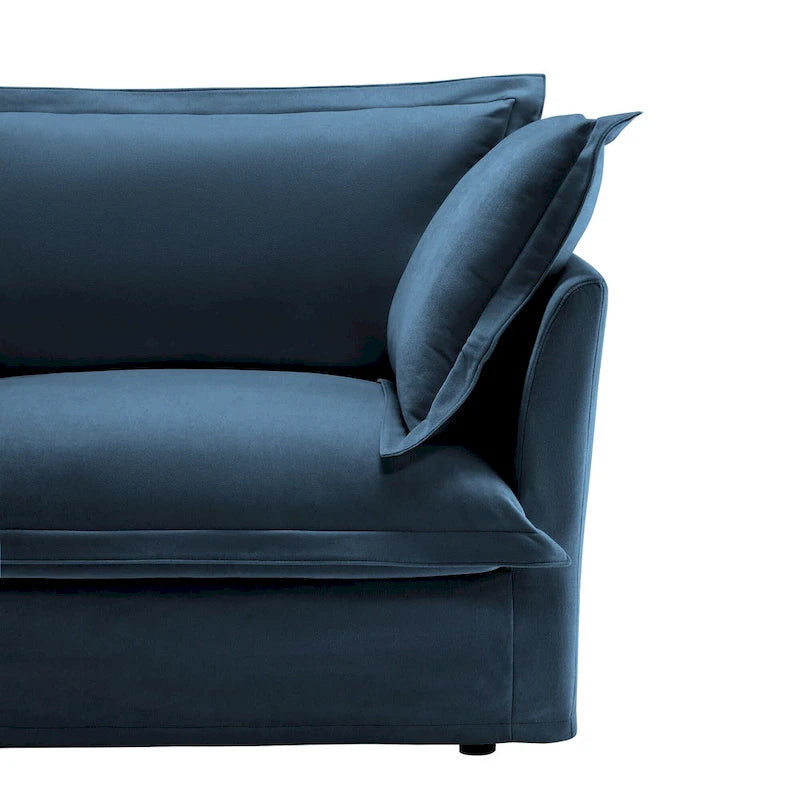 120 Chenille L-förmiges Sektionalsofa mit umwandelbarem Ottoman & 2 Kissen und 3-Sitzer Cloud Sofa