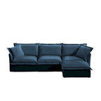 120 Chenille L-förmiges Sektionalsofa mit umwandelbarem Ottoman & 2 Kissen und 3-Sitzer Cloud Sofa