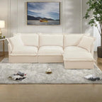 120 Chenille L-förmiges Sektionalsofa mit umwandelbarem Ottoman & 2 Kissen und 3-Sitzer Cloud Sofa