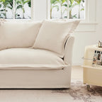 120 Chenille L-förmiges Sektionalsofa mit umwandelbarem Ottoman & 2 Kissen und 3-Sitzer Cloud Sofa