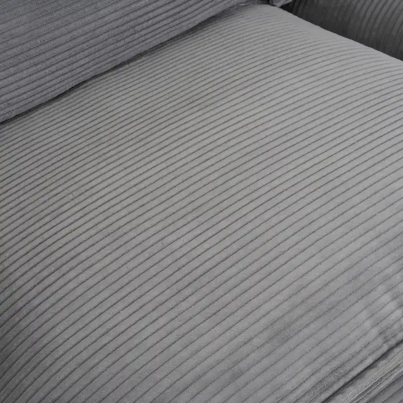 Modulares Sofa, gepolstertes Cord-L-förmiges Sektionssofa mit seitlichen Aufbewahrungstaschen und beweglichem Ottoman