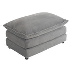 Modulares Sofa, gepolstertes Cord-L-förmiges Sektionssofa mit seitlichen Aufbewahrungstaschen und beweglichem Ottoman