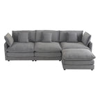 Schnittsofa mit beweglichem Ottoman Corduroy L-förmiges Polstersofa mit tiefer Sitzfläche, Lordosenkissen und Seitentaschen