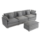 Schnittsofa mit beweglichem Ottoman Corduroy L-förmiges Polstersofa mit tiefer Sitzfläche, Lordosenkissen und Seitentaschen