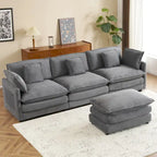 Schnittsofa mit beweglichem Ottoman Corduroy L-förmiges Polstersofa mit tiefer Sitzfläche, Lordosenkissen und Seitentaschen