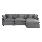 Schnittsofa mit beweglichem Ottoman Corduroy L-förmiges Polstersofa mit tiefer Sitzfläche, Lordosenkissen und Seitentaschen