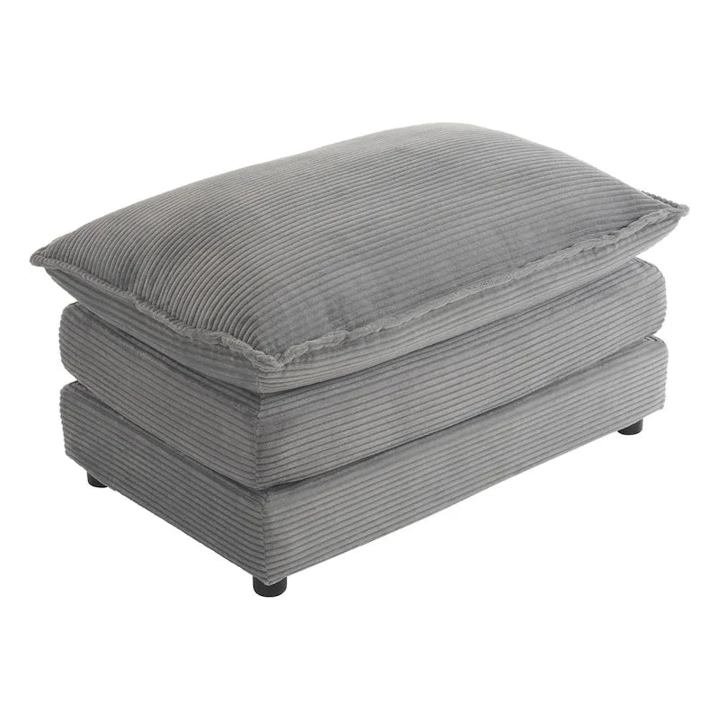 Schnittsofa mit beweglichem Ottoman Corduroy L-förmiges Polstersofa mit tiefer Sitzfläche, Lordosenkissen und Seitentaschen