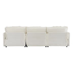 Schnittsofa mit beweglichem Ottoman Corduroy L-förmiges Polstersofa mit tiefer Sitzfläche, Lordosenkissen und Seitentaschen