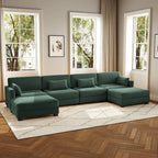 6-teiliges modulares Ecksofa in U-Form mit Ottoman