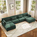 6-teiliges modulares Ecksofa in U-Form mit Ottoman