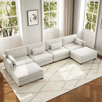 6-teiliges modulares Ecksofa in U-Form mit Ottoman