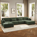 6-teiliges modulares Ecksofa in U-Form mit Ottoman