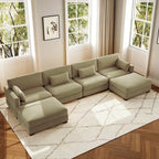 6-teiliges modulares Ecksofa in U-Form mit Ottoman