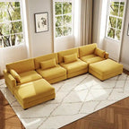 6-teiliges modulares Ecksofa in U-Form mit Ottoman