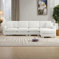 119 Chenille Ecksofa in L-Form mit Récamiere und 2 Kissen