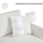119 Chenille Ecksofa in L-Form mit Récamiere und 2 Kissen