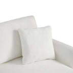 119 Chenille Ecksofa in L-Form mit Récamiere und 2 Kissen