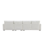 119 Chenille Ecksofa in L-Form mit Récamiere und 2 Kissen