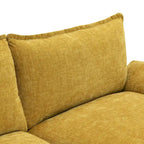 118 Chenille L-förmiges Sektionalsofa mit umkehrbarer Recamiere, 5-Sitzer Wolkencouch und Armlehnen-Stauraum & Kissen