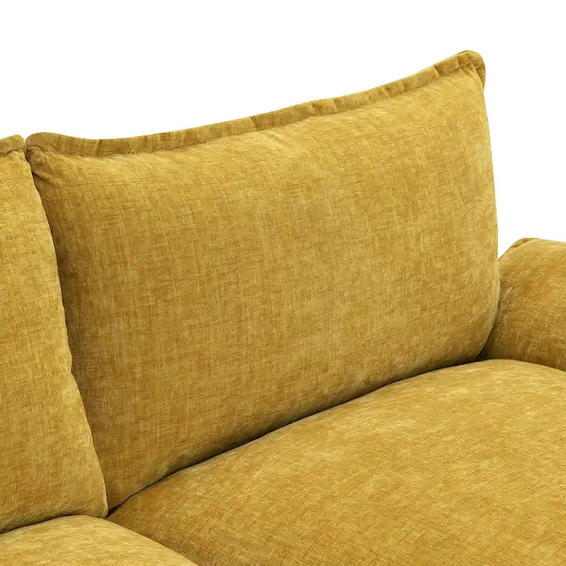 118 Chenille L-förmiges Sektionalsofa mit umkehrbarer Recamiere, 5-Sitzer Wolkencouch und Armlehnen-Stauraum & Kissen