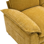 118 Chenille L-förmiges Sektionalsofa mit umkehrbarer Recamiere, 5-Sitzer Wolkencouch und Armlehnen-Stauraum & Kissen
