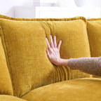 118 Chenille L-förmiges Sektionalsofa mit umkehrbarer Recamiere, 5-Sitzer Wolkencouch und Armlehnen-Stauraum & Kissen