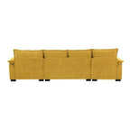 118 Chenille L-förmiges Sektionalsofa mit umkehrbarer Recamiere, 5-Sitzer Wolkencouch und Armlehnen-Stauraum & Kissen