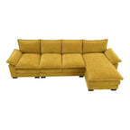118 Chenille L-förmiges Sektionalsofa mit umkehrbarer Recamiere, 5-Sitzer Wolkencouch und Armlehnen-Stauraum & Kissen