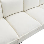 118 Chenille L-förmiges Sektionalsofa mit umkehrbarer Recamiere, 5-Sitzer Wolkencouch und Armlehnen-Stauraum & Kissen