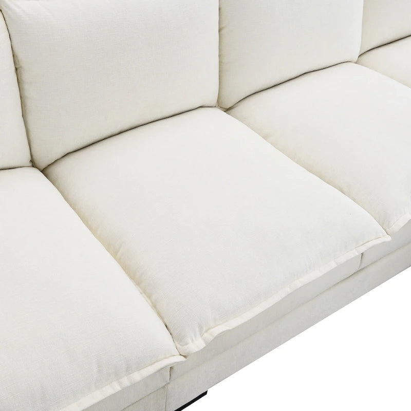 118 Chenille L-förmiges Sektionalsofa mit umkehrbarer Recamiere, 5-Sitzer Wolkencouch und Armlehnen-Stauraum & Kissen