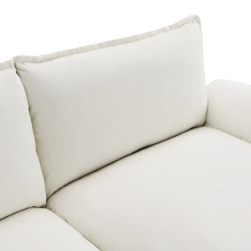 118 Chenille L-förmiges Sektionalsofa mit umkehrbarer Recamiere, 5-Sitzer Wolkencouch und Armlehnen-Stauraum & Kissen