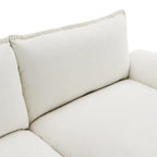 118 Chenille L-förmiges Sektionalsofa mit umkehrbarer Recamiere, 5-Sitzer Wolkencouch und Armlehnen-Stauraum & Kissen