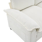118 Chenille L-förmiges Sektionalsofa mit umkehrbarer Recamiere, 5-Sitzer Wolkencouch und Armlehnen-Stauraum & Kissen