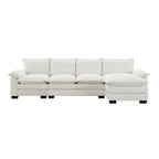 118 Chenille L-förmiges Sektionalsofa mit umkehrbarer Recamiere, 5-Sitzer Wolkencouch und Armlehnen-Stauraum & Kissen