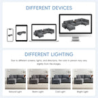 140 Cord-U-förmiges modulares Ecksofa mit Stauraum-Ottomane und Konsole, USB-Ladegerät, Getränkehaltern und 76 cm breiten Sitzen