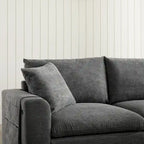 140 Cord-U-förmiges modulares Ecksofa mit Stauraum-Ottomane und Konsole, USB-Ladegerät, Getränkehaltern und 76 cm breiten Sitzen