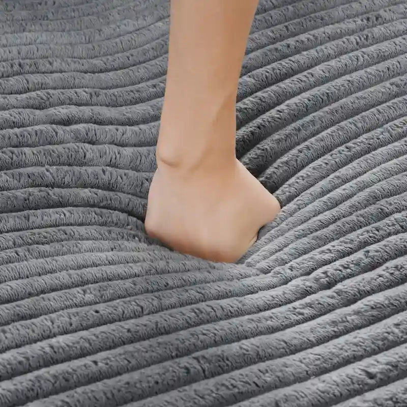 86,5 Corduroy Récamiere Schlafsofa mit USB-Anschlüssen, Getränkehaltern und 8 dicken Kissen