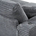 86,5 Corduroy Récamiere Schlafsofa mit USB-Anschlüssen, Getränkehaltern und 8 dicken Kissen