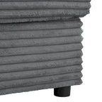 86,5 Corduroy Récamiere Schlafsofa mit USB-Anschlüssen, Getränkehaltern und 8 dicken Kissen