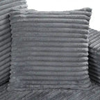 86,5 Corduroy Récamiere Schlafsofa mit USB-Anschlüssen, Getränkehaltern und 8 dicken Kissen