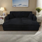 86,5 Corduroy Récamiere Schlafsofa mit USB-Anschlüssen, Getränkehaltern und 8 dicken Kissen