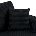 86,5 Corduroy Récamiere Schlafsofa mit USB-Anschlüssen, Getränkehaltern und 8 dicken Kissen