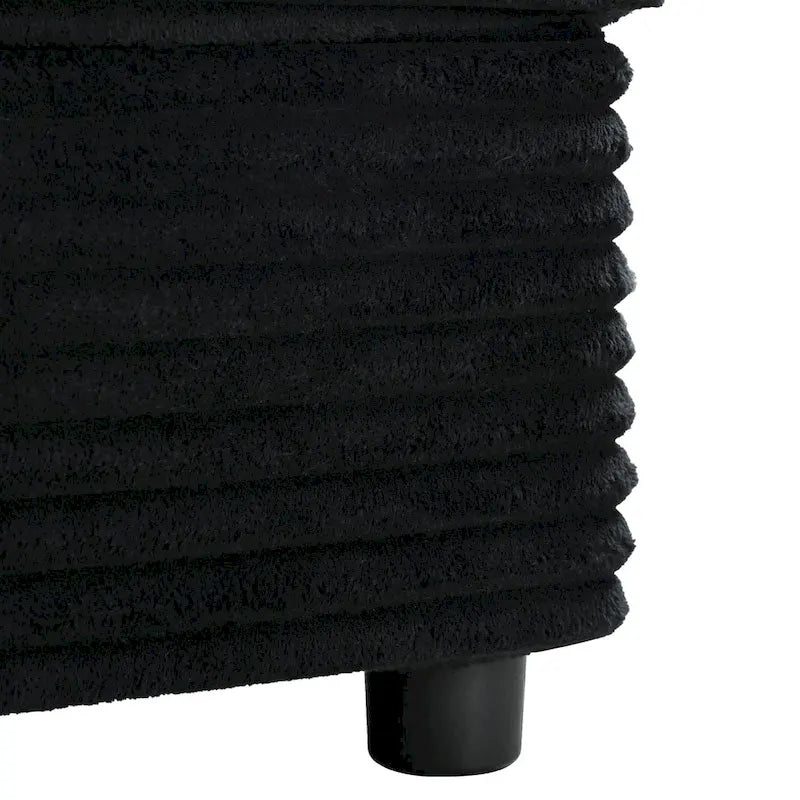 86,5 Corduroy Récamiere Schlafsofa mit USB-Anschlüssen, Getränkehaltern und 8 dicken Kissen