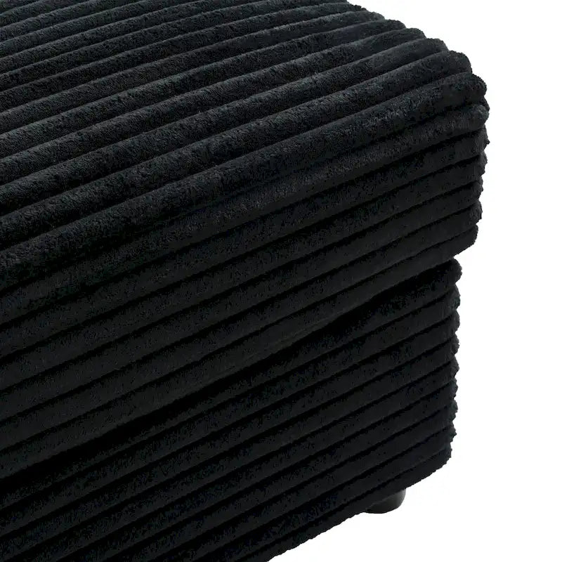 86,5 Corduroy Récamiere Schlafsofa mit USB-Anschlüssen, Getränkehaltern und 8 dicken Kissen