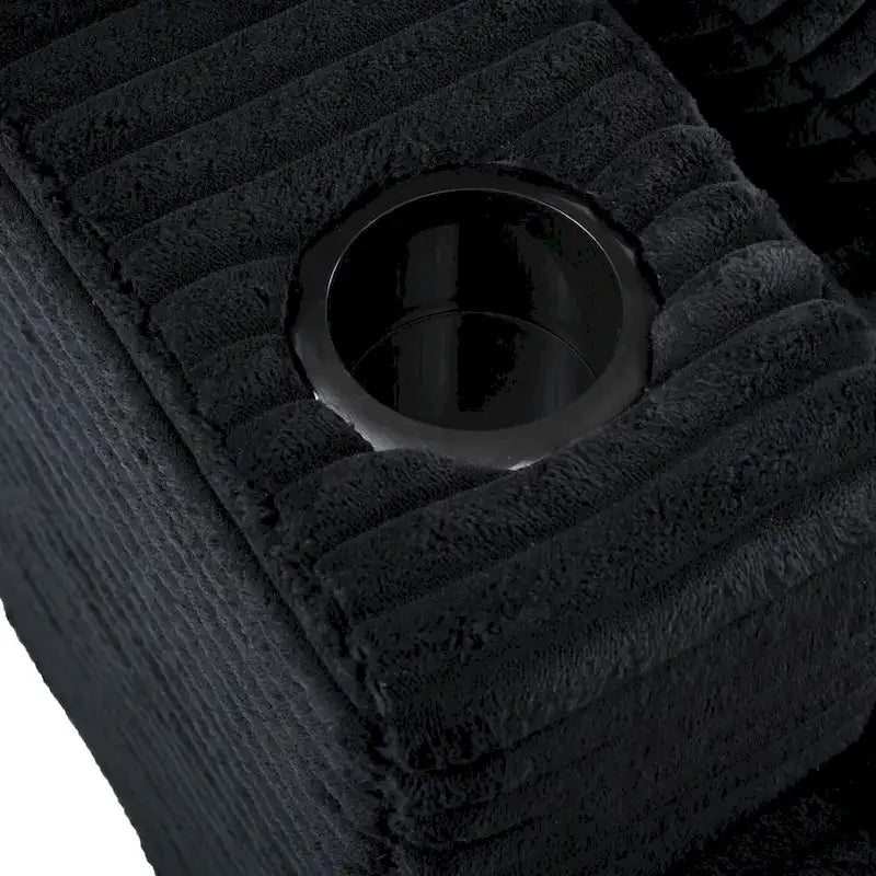 86,5 Corduroy Récamiere Schlafsofa mit USB-Anschlüssen, Getränkehaltern und 8 dicken Kissen
