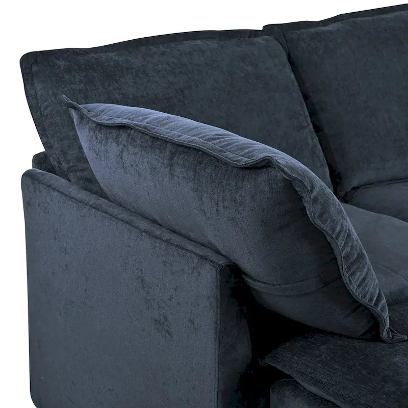 126 Polyester 8-teiliges modulares Schlafsofa mit Stauraum, doppelstöckigen Kunstlederkissen und anpassbarer Konfiguration