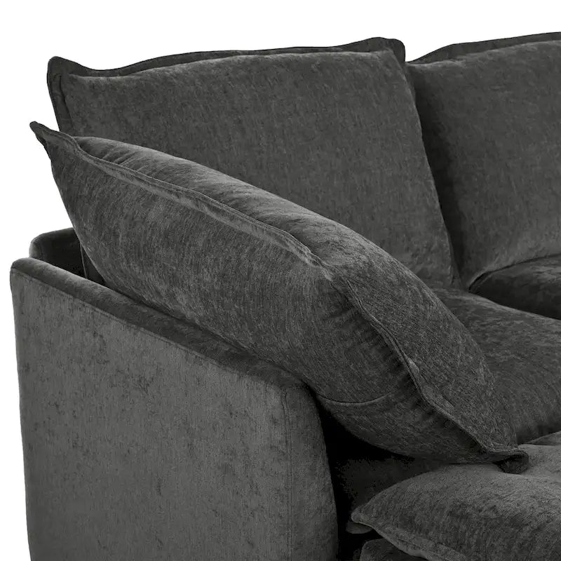 126 Polyester 8-teiliges modulares Schlafsofa mit Stauraum, doppelstöckigen Kunstlederkissen und anpassbarer Konfiguration