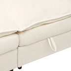 126 Polyester 8-teiliges modulares Schlafsofa mit Stauraum, doppelstöckigen Kunstlederkissen und anpassbarer Konfiguration