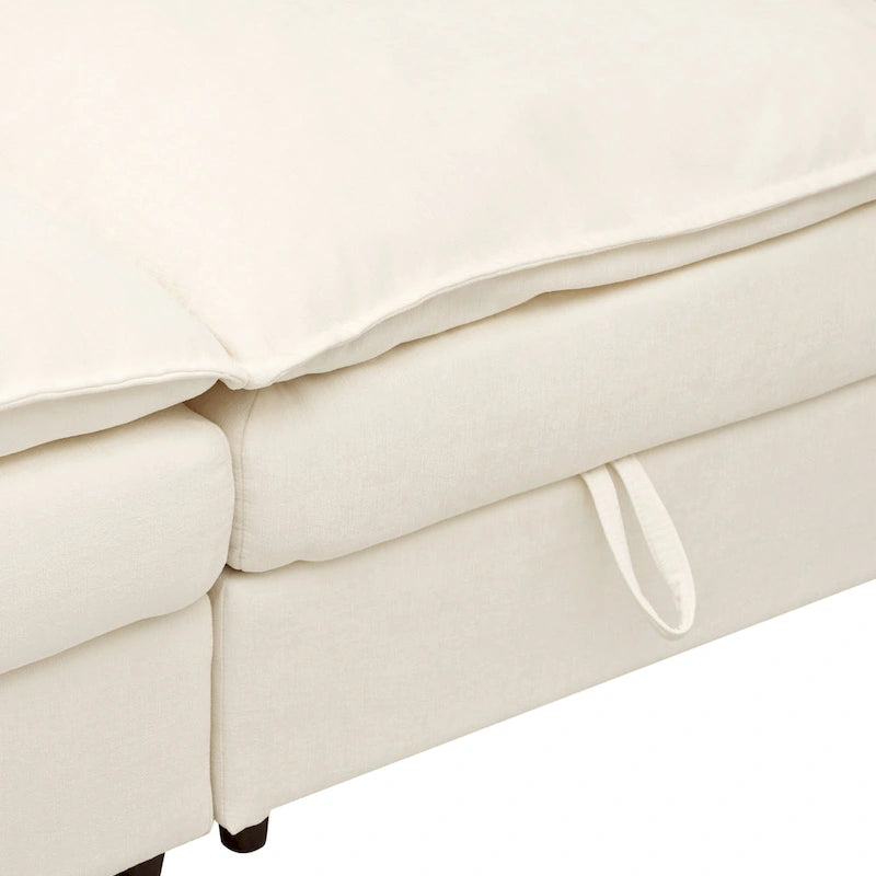 126 Polyester 8-teiliges modulares Schlafsofa mit Stauraum, doppelstöckigen Kunstlederkissen und anpassbarer Konfiguration