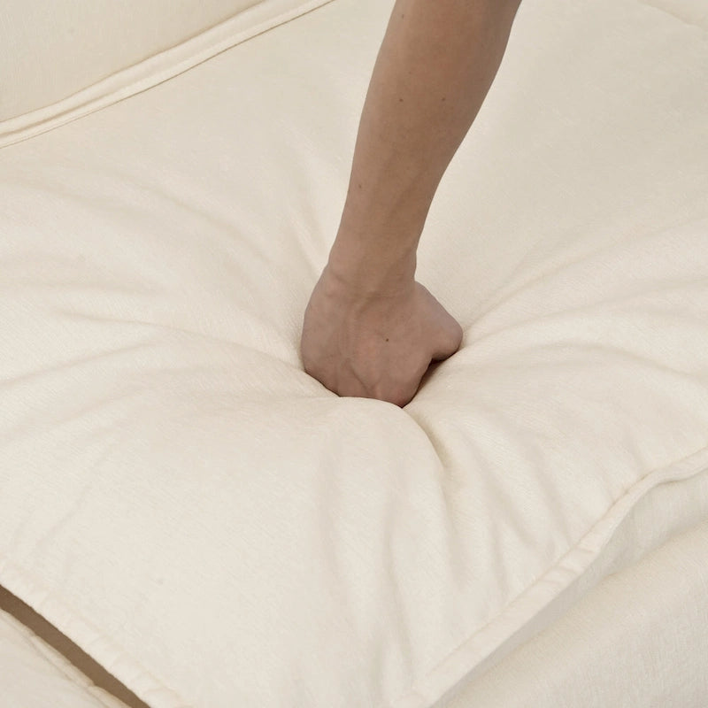 126 Polyester 8-teiliges modulares Schlafsofa mit Stauraum, doppelstöckigen Kunstlederkissen und anpassbarer Konfiguration
